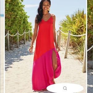 COLORBLOCK SLIT MAXI DRESS 💗🧡💗🧡